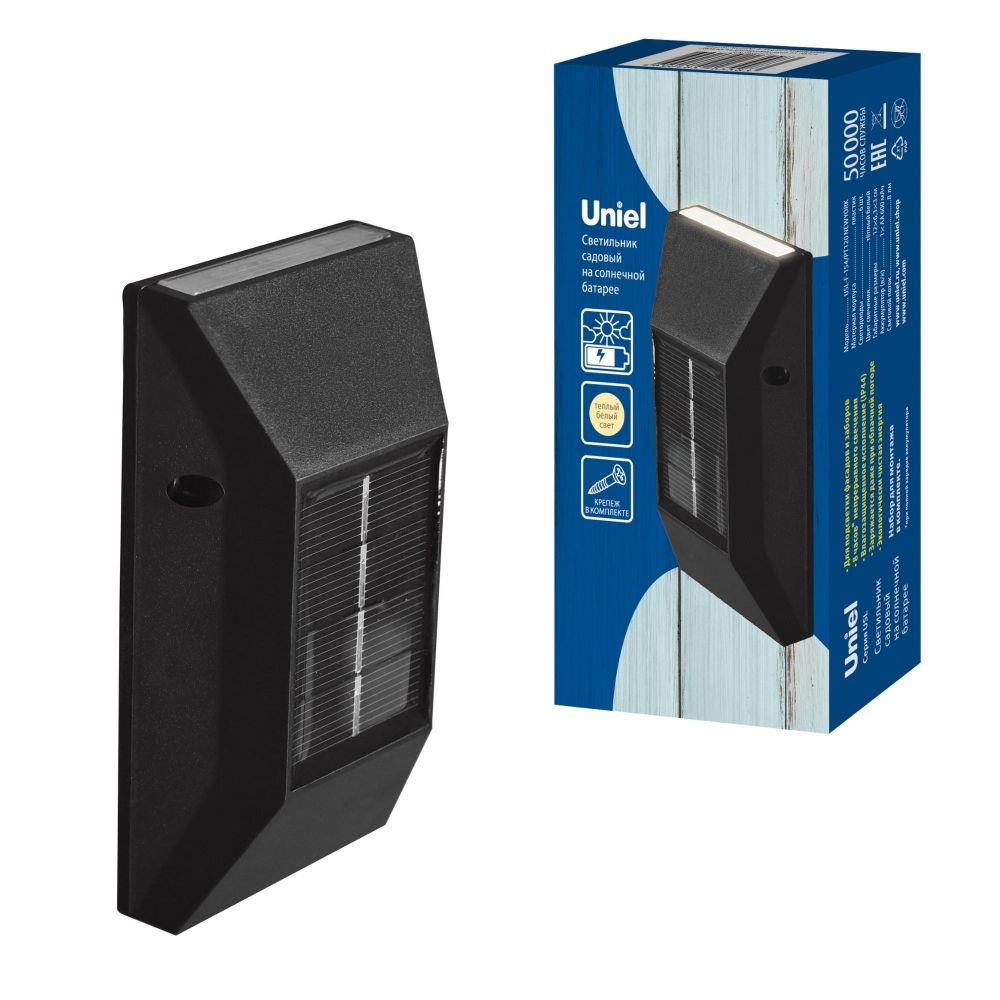 USL-F-154-PT120 NEWYORK Cветильник настенный на солнечной батарее. 6 светодиодов. Белый свет. 1xАА Ni-Mh аккумулятор в-к. IP44. TM Uniel