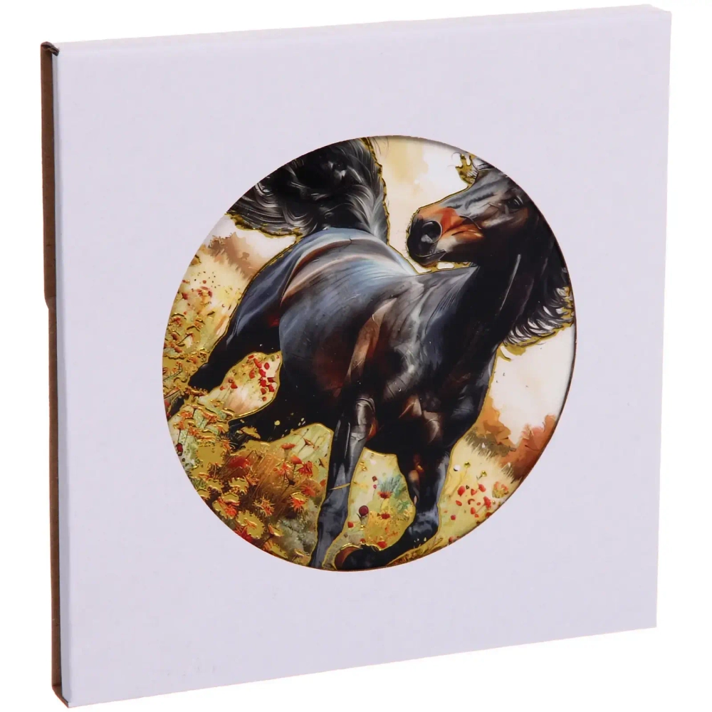 Подставка под горячее керамика 16см «Дикий мустанг»