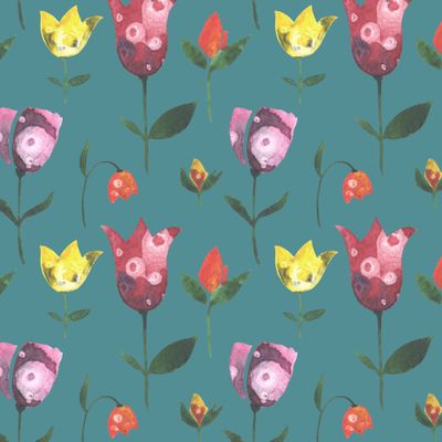 Весенние цветы на темно-бирюзовом