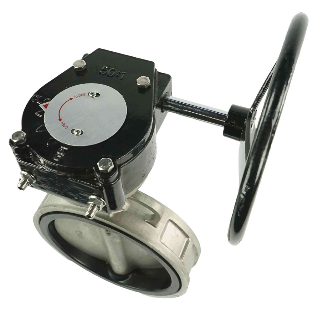 Water Butterfly Valve Elephant 316L-EPDM-RDN, body material - stainless steel AISI 316L, disk material - stainless steel AISI 316L, seal - EPDM, gear operated