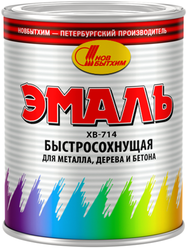 Эмаль универсальная Новбытхим ХВ-714 серебряная 1 л