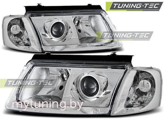 Передние фары VW Passat B5 chrome