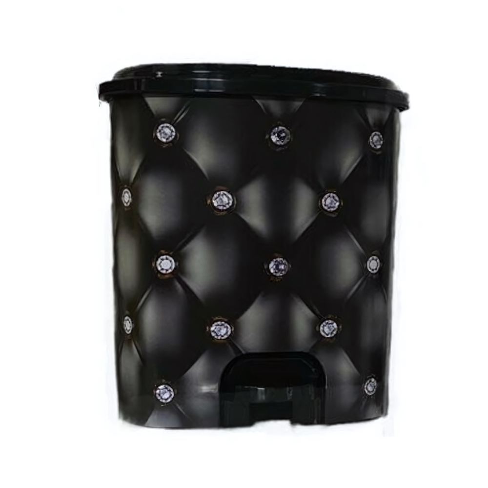 Ведро для мусора с педалью "Кожа", 12л черный