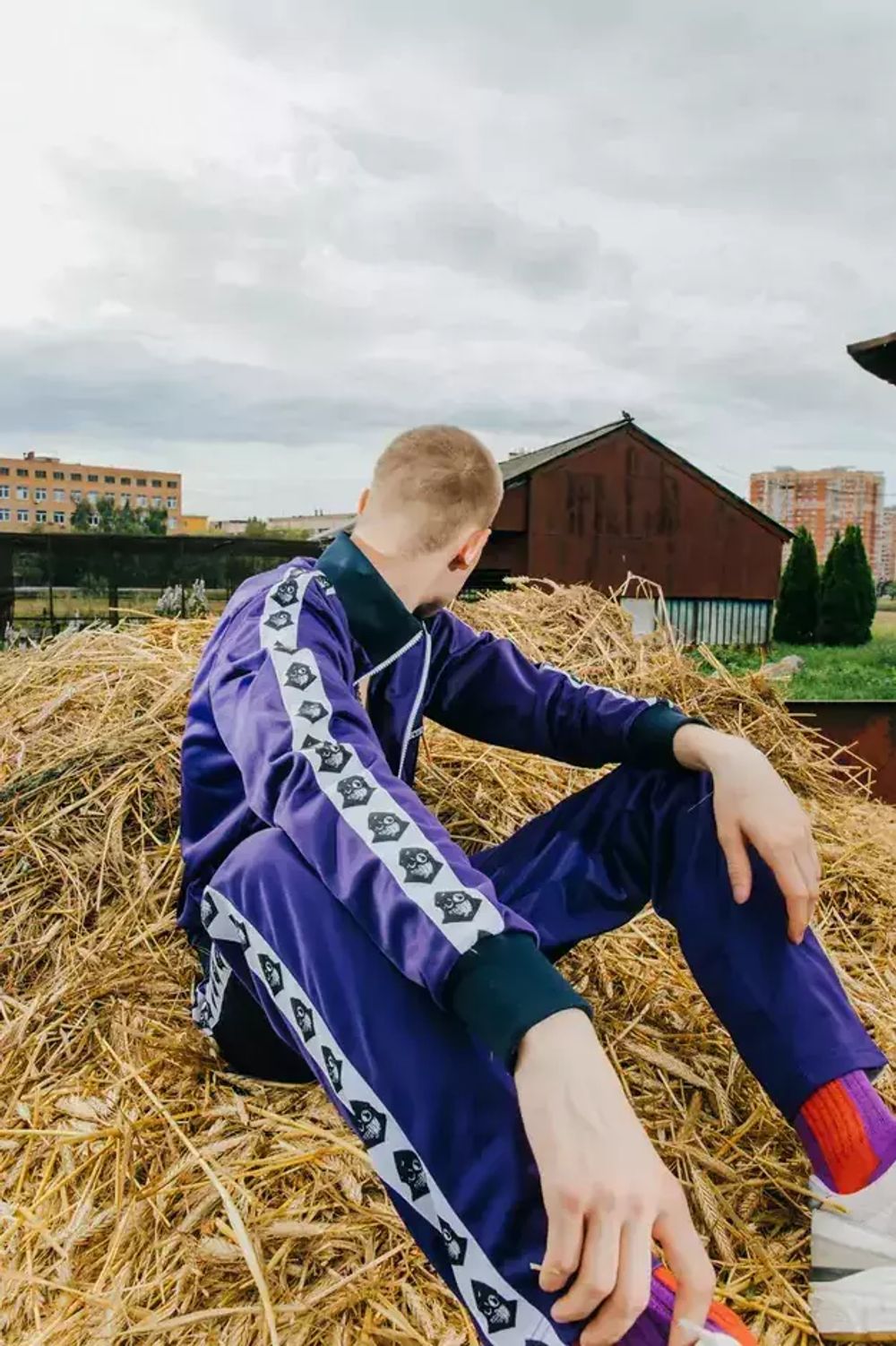 Носки Unaffected Text Фиолетовые