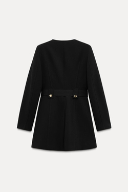 ZARA БЛЕЙЗЕР С РЕМНЕМ И ПРЯЖКОЙ, ЧЕРНЫЙ