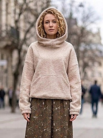 Худи -пальто /бежевый