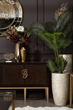 Искусственный цветок 72см Garda Decor Веточка эвкалипта с цветами листья бордовые 9F28558BR