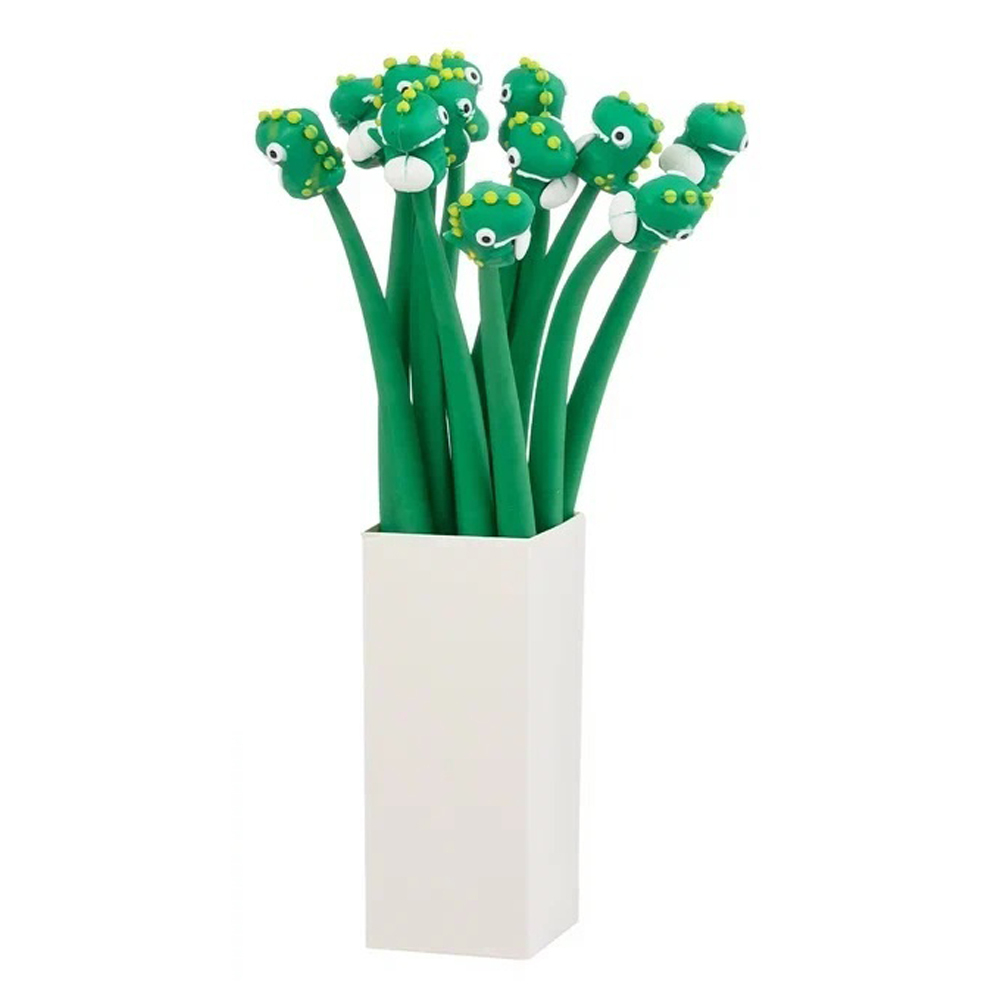 Ручка шариковая, Basir, синие чернила, серия "Динозаврик", гибкий корпус с фигуркой, 48 шт