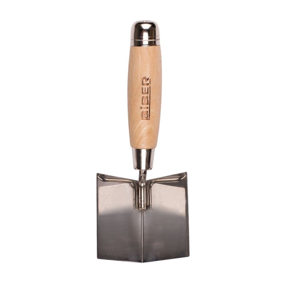 БИБЕР 35421 Кельма для внутренних углов нерж. сталь дер. рукоятка 80х60х60мм---