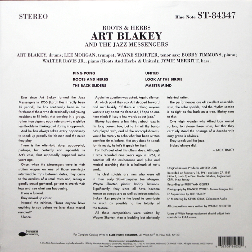 Art Blakey & The Jazz Messengers / Roots And Herbs (LP)