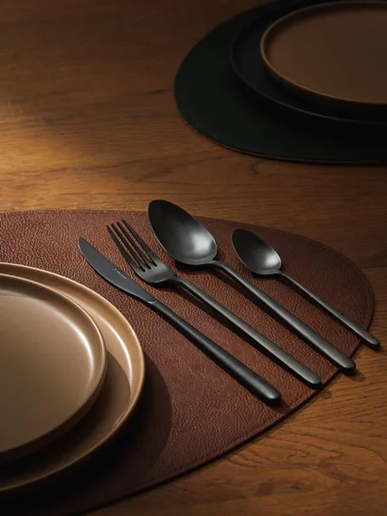 Набор столовых приборов pure, черные матовые, 16 пред.