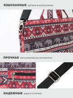 Сумка для ноутбука 15,6" и 17" с ремнем на плечо и 3 отделениями (Бохо слоны)