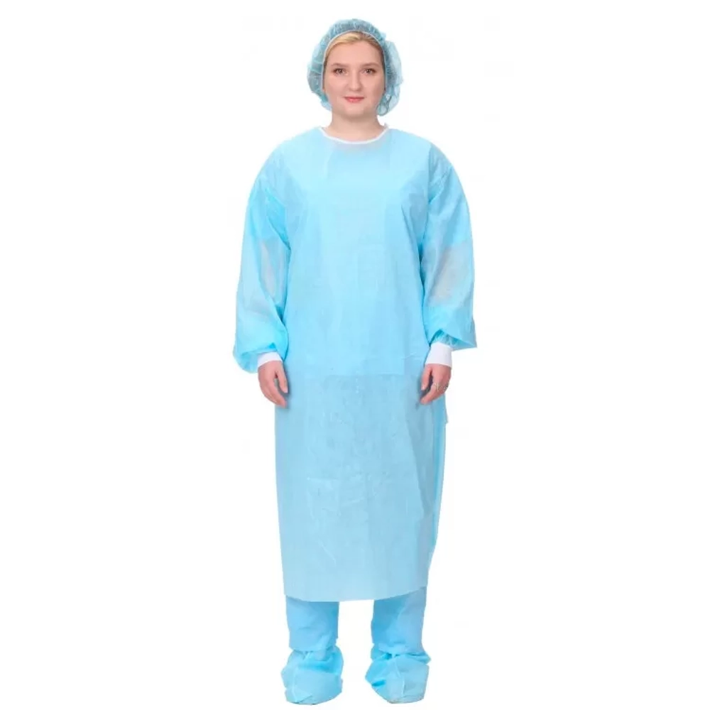 Халат хирургический нестерильный Евростандарт-Лайт тип-2 140 см размер 52-54 плотность 42 рукав манжета 10 шт