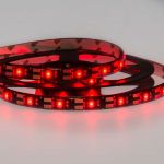 Лента светодиодная 5В, SMD2835, 4,8Вт/м, 60 LED/м, красный, 8мм, 1м, с USB коннектором, черная, IP65