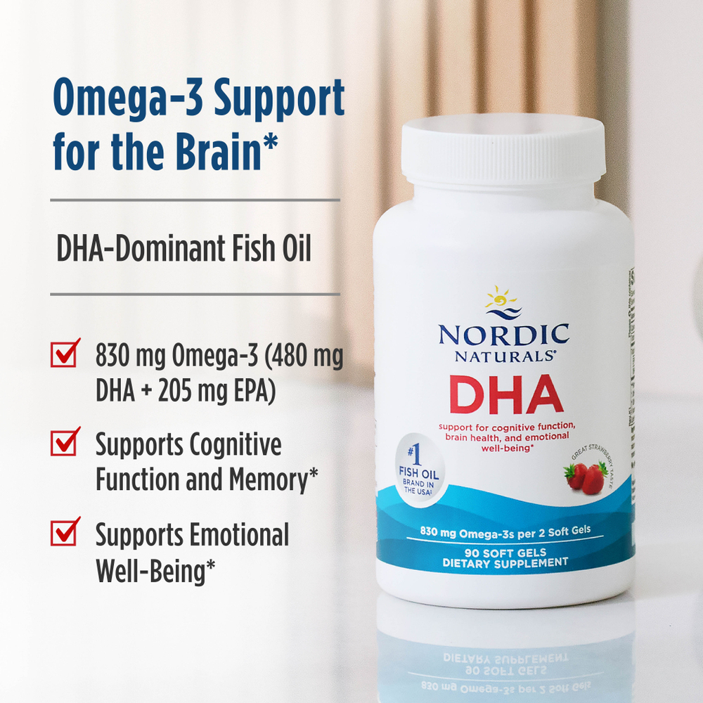 Nordic Naturals, ДГК, клубничный вкус, 415 мг, 180 мягких таблеток
