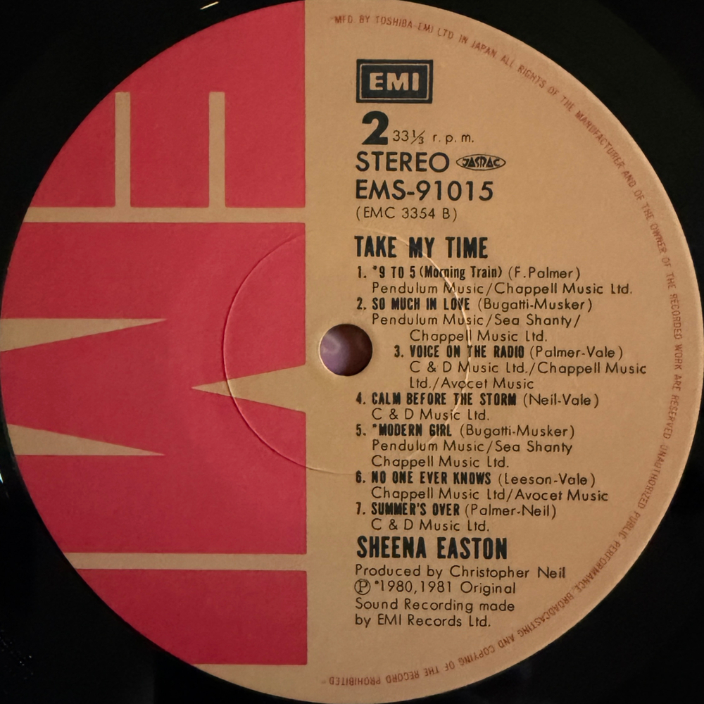 Sheena Easton ‎– Take My Time (Япония 1981г.) Т