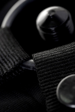 Страпон с 2 насадками и вибрацией UniStrap - 20 и 18 см. (Цвет: черный с бежевым)