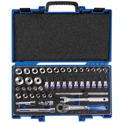 KING TONY (3545MRV) Набор торцевых головок с принадлежностями 3/8", 6-гранные, 6-24 мм, 45 предметов