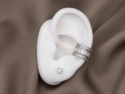 Кафф "Параллели" 11мм, со стразами и кристаллами