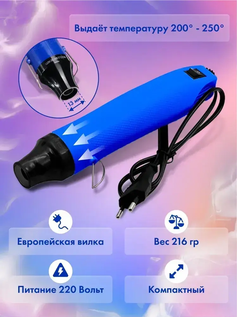 Мини паяльный фен для термоусадки