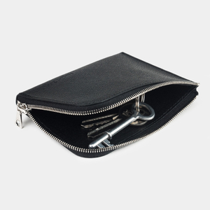 Кошелек кожаный, сафьяно черного цвета