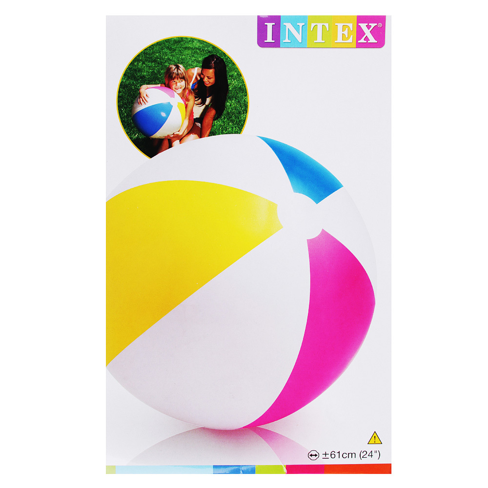 Мяч надувной пляжный Intex Цветные дольки 61 см, разноцветный, 59030