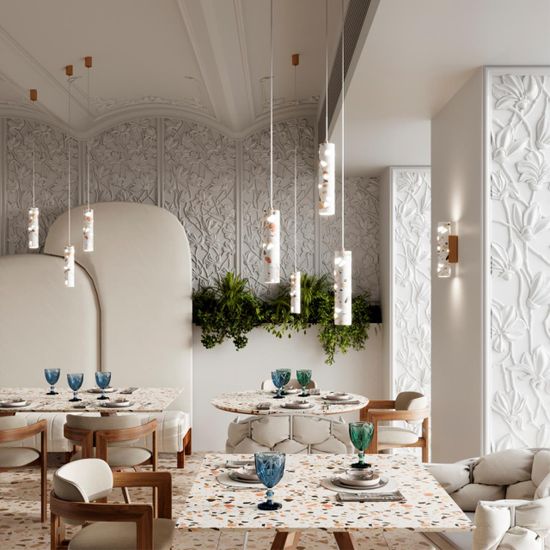 7012/6L L-VISION ODL25 193 Подвесной св-к металл/ терраццо/античная бронза/серый IP20 6W CRI>90 3000K 220V TERRAZZO