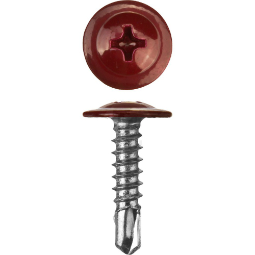 Саморез с пресс-шайбой сверло 4,2*16 RAL 3009