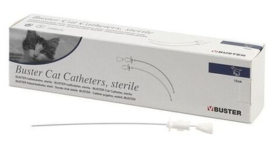 Катетер уретральный стерильный Buster/Kruuse для кошек 1,0*130 мм со стилетом 273453, 10 шт
