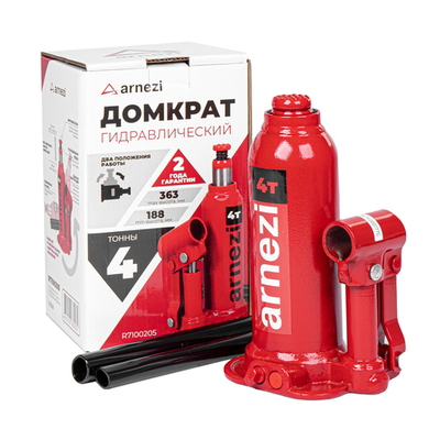 Домкрат гидравлический бутылочный 4т 188-363мм ARNEZI R7100205