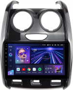 Магнитола для Renault Duster 1 2015-2020, Lada Largus 2021+ (мультируль/джойстик, рамка большая глянец) - Teyes CC3 монитор 9" QLED на Android 10, ТОП процессор, 4+32Гб, CarPlay, 4G SIM-слот