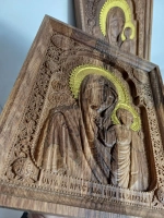 Освященная Икона Казанской Божией Матери 19x22.5см дуб -КПб