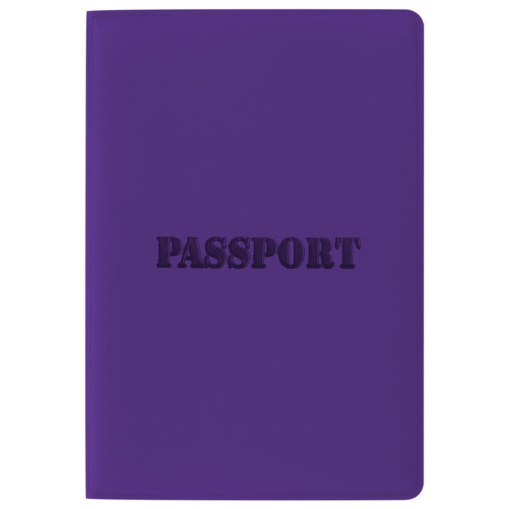 Обложка для паспорта мягкий полиуретан "PASSPORT" фиолетовая STAFF (5 штук в упаковке)