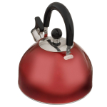 Чайник нерж, 2.5 л, свист, зеркал, ручк пластик, Daniks, индукц, красн, MSY-021R