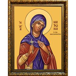 Матрона Солунская (Фессалоникийская) мученица. Икона на холсте.