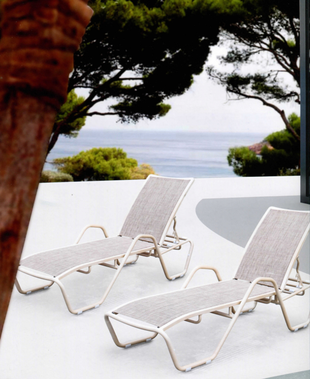 Шезлонг-лежак металлический Tagliamento Lotos Sunbed, антрацит