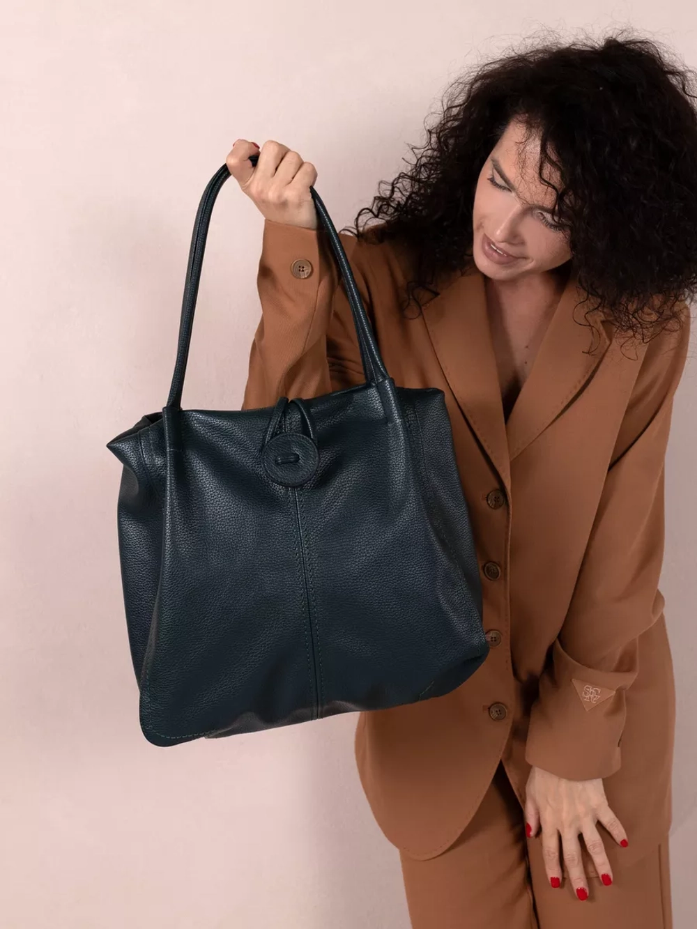 Сумка большая через плечо шоппер мешок