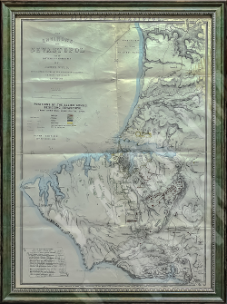 Карта обороны и осады Севастополя 1854 с указанием батарей и подходов. Джеймс Уайлд. 1854г. 1-е изд.