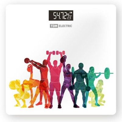 Весы напольные электронные, TDM, Фитнес, стекло, до 180 кг, 28х28 см