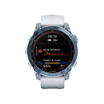 Умные часы Garmin Fenix 7, 47mm, Sapphire Solar Mineral Blue DLC Titanium with Silicone Whitestone Band (010-02540-25)