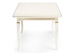 Стол деревянный Woodville Балмет молочный, золото
