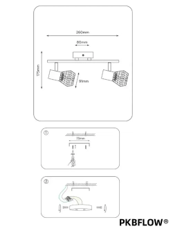 PKBFLOW бра настенные светильники 2 плафона, Светильник настенный, ретро лампа для освещения спальни, E14, 40Вт