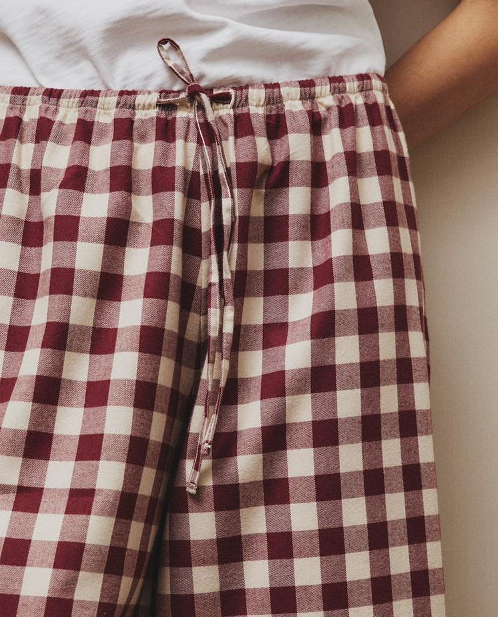 ZARA HOME ПИЖАМНЫЕ БРЮКИ ИЗ ХЛОПКА, БОРДОВЫЙ