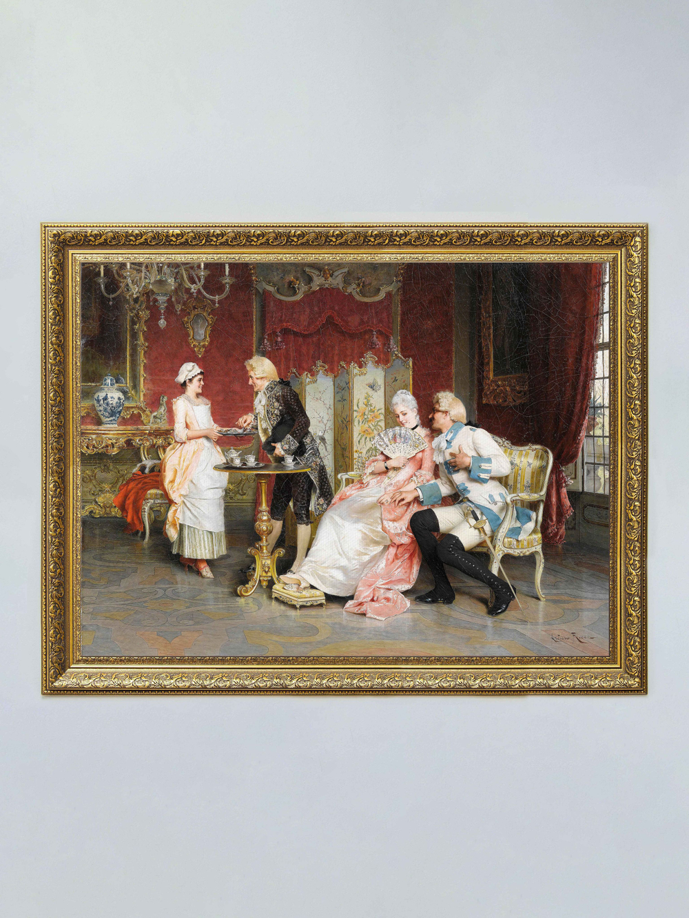 Картина на стену для интерьера на холсте "Золотой век" в классической раме 41*51 см