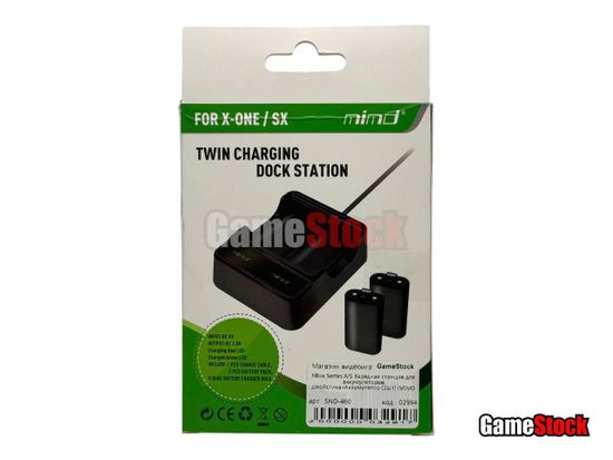 XBox Series X/S Зарядная станция для аккумуляторов джойстика+Аккумулятор (2шт)  (MIMD SND-460) Black