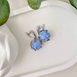 LEFIREL' Серьги серебряные женские "Илайн" с цветами из муранского стекла / ювелирные украшения из родированного серебра 925