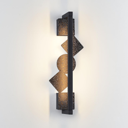 6692/7WL HIGHTECH ODL_EX24 057 Настенный светильник черный/фактура crack ice/металл/акрил поворотный на 360° IP20 LED 8W 184Лм 3000K GEOS