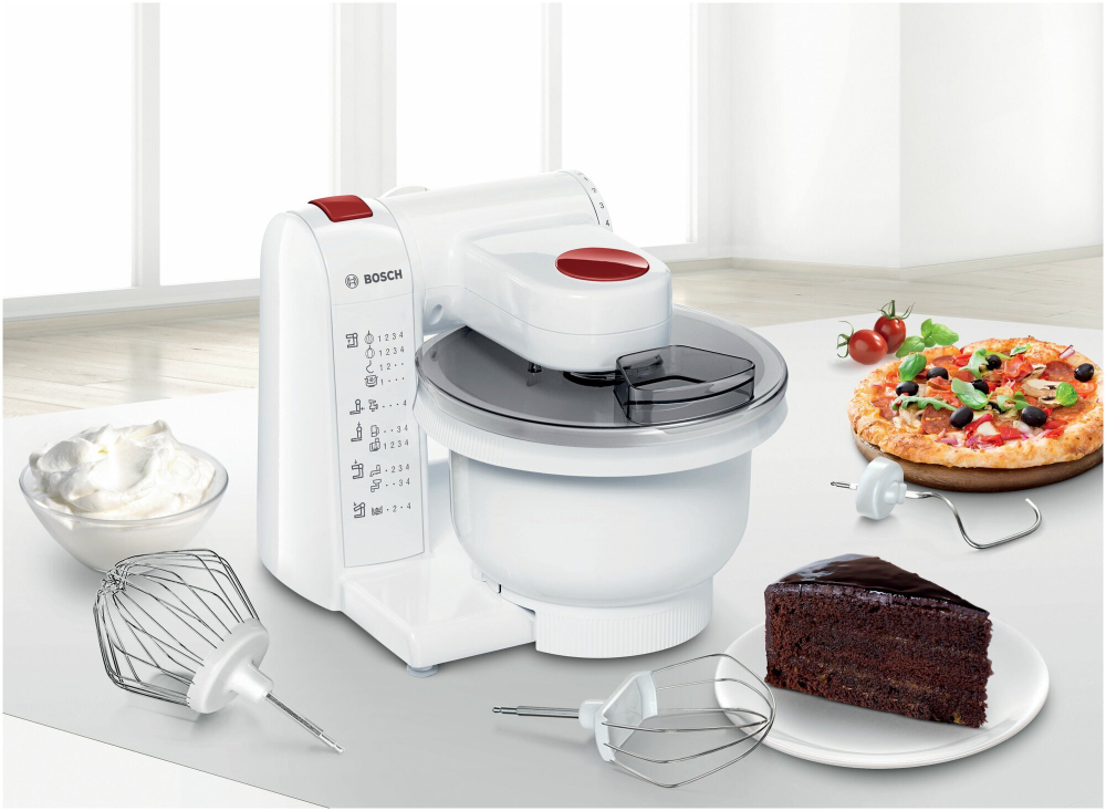 Кухонная машина BOSCH MUM4 MUMP1000, белый/красный