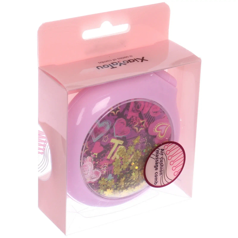 Расческа массажная складная «ФЭНТАЗИ», микс 4 дизайна, 6,5*2см (PVC коробка)