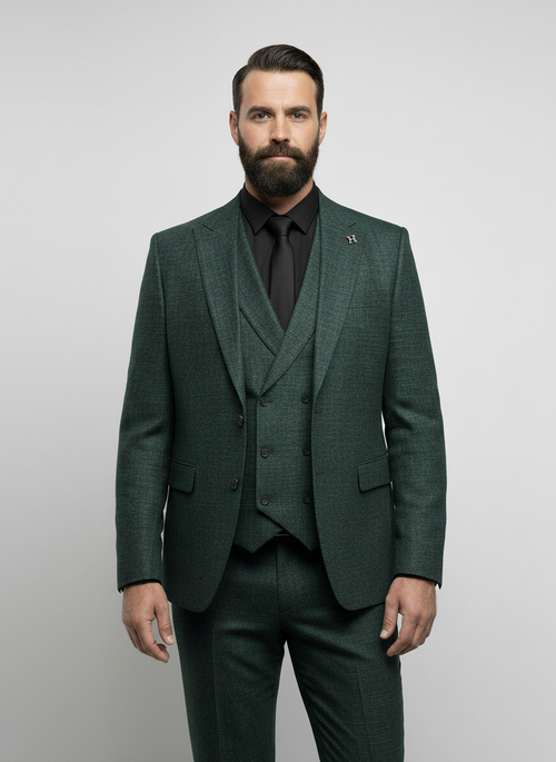 Мужской классический костюм (зеленый) В33